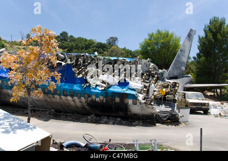 Flugzeug-Crash-Szene, Universal Studios zurück viel, Los Angeles, Kalifornien, USA Stockfoto