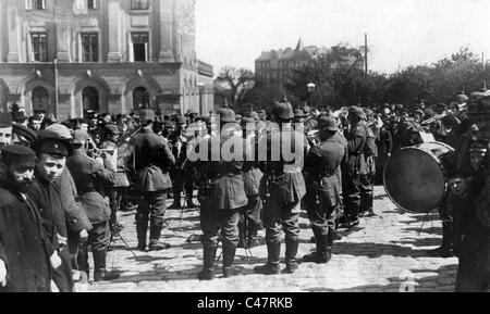 Erster Weltkrieg: Deutsch besetzten Gebieten Russlands, 1914-1918 militärische Konzert in Warschau, 1916 Stockfoto