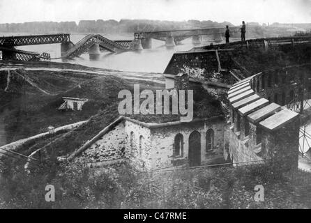 Gesprengt, Vistula Brücke in Warschau, 1915 Stockfoto