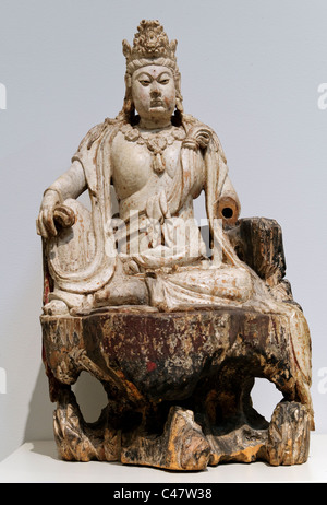 Bodhisattva Avalokiteshvara in Mond Wasserform, (Shuiyue Guanyin), datiert 1385; Stockfoto