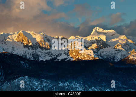 Berg Triglav, der höchste Berg in Slowenien. Blick vom Vogel. Stockfoto