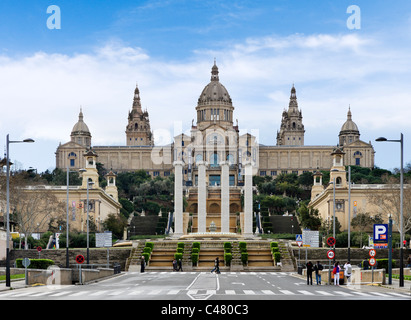 Der Palau Nacional, Montjuic, Barcelona, Katalonien, Spanien Stockfoto