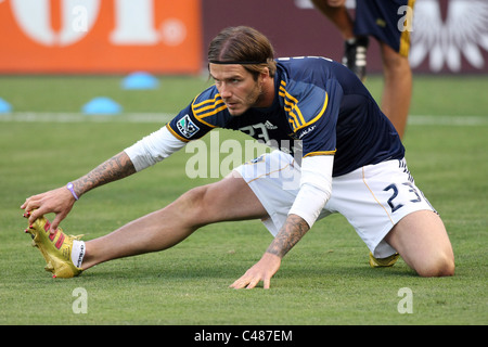 DAVID BECKHAM Promis bei LA GALAXY V DC UNITED CARSON LOS ANGELES Kalifornien 3. Juni 2011 Stockfoto