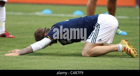 DAVID BECKHAM Promis bei LA GALAXY V DC UNITED CARSON LOS ANGELES Kalifornien 3. Juni 2011 Stockfoto