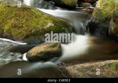 Wirbelnden Wasser Pool Burbage Brook, Padley Schlucht, Derbyshire, The Peak District National Park, Juni 2011. Stockfoto