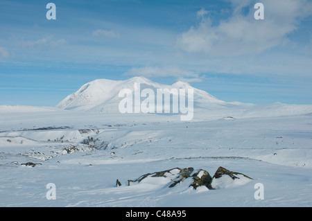 Blick Zum Akkamassiv, Stora Sjoefallet Nationalpark, Welterbe Laponia, Norrbotten, Lappland, Schweden Stockfoto