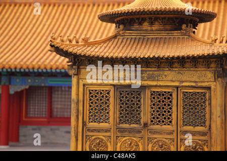 Architekturdetail, Verbotene Stadt, Peking, China Stockfoto