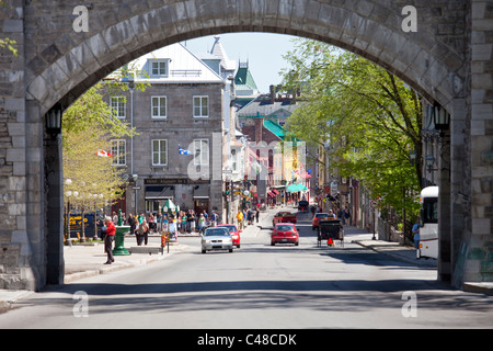 Tor zur Altstadt, Quebec City, Kanada Stockfoto