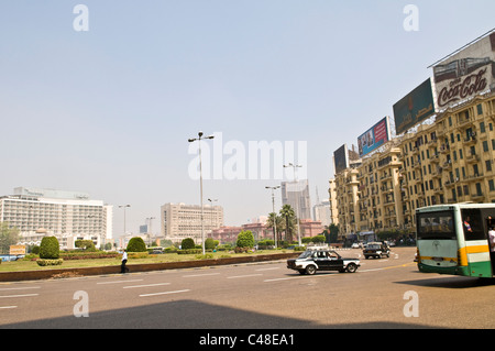 Midan (Kreis) Tahrir in Kairo, die das Zentrum der Proteste und Demonstrationen im Jahr 2011. Stockfoto