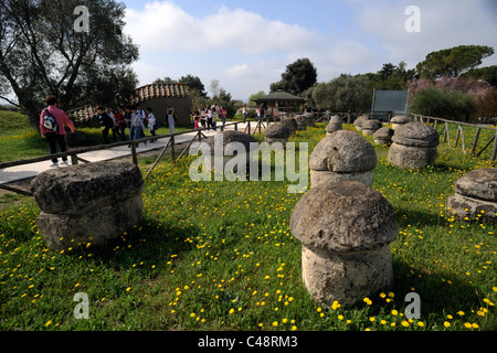 Italien, Latium, Tarquinia, Monterozzi etruskische Nekropole Stockfoto