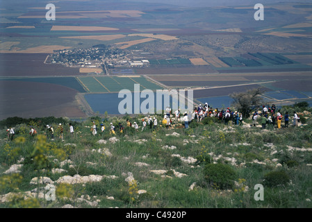 Luftaufnahme der Gilboa Berge in den unteren Galiläa Stockfoto