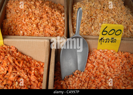 Getrocknete Garnelen und Krabben, Markt Chinatown Bangkok Thailand Stockfoto