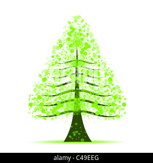 Abstrakte Kunst Baum aus grünen Blättern Stockfoto