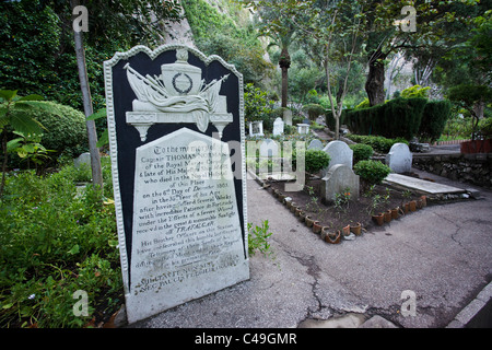 Grabstein, Trafalgar Friedhof, Gibraltar Stockfoto