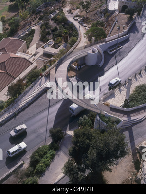 Luftaufnahme der Brücke in die neue Stadt Jerusalem Cinematheque Stockfoto