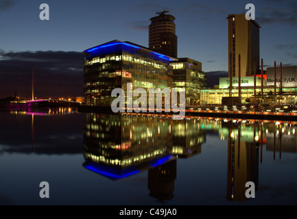 Media City Brücke Salford Quays Manchester Ship Canal Stockfoto