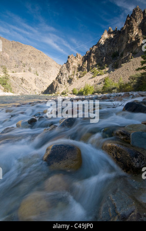 Zusammenfluss von White Creek und Middle Fork des Salmon River in Frank Church - River of No Return Wildnis-ID Stockfoto