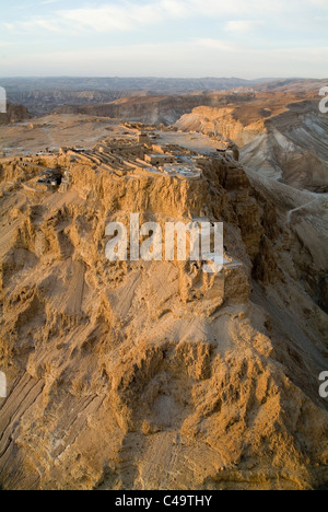 Luftaufnahme von Masada am Toten Meer Stockfoto