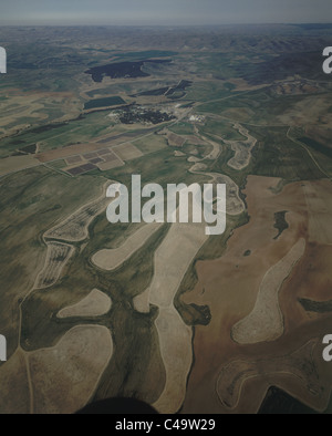 Luftaufnahme der Agricultre Felder im nördlichen Negev Stockfoto