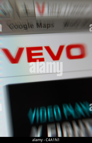 Foto-Illustration von Vevo-Musik-Video-website Stockfoto