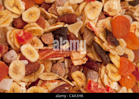 Getrocknete Früchte, Obst - Trockenobst, Früchtemischung gemischt Stockfoto