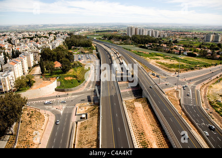 Luftaufnahme von der Stadt Kfar Saba in der Sharon Stockfoto