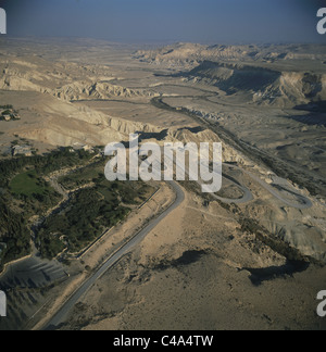 Luftaufnahme von Sede Boqer Akademie, Wadi Zin im zentralen Negev Stockfoto