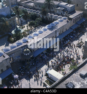 Luftaufnahme des Zentrums der Altstadt von Akko Stockfoto