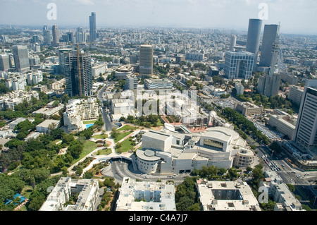 Luftaufnahme des Ha'Kamery Theaters in Tel Aviv Stockfoto