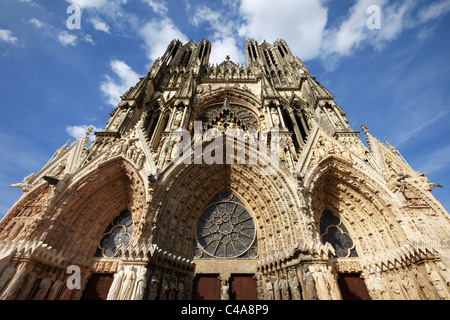 Notre-Dame Kathedrale, Reims, Marne, Frankreich. Stockfoto