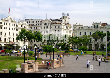 Plaza San Martin befindet sich im historischen Zentrum von Lima, Peru. Stockfoto