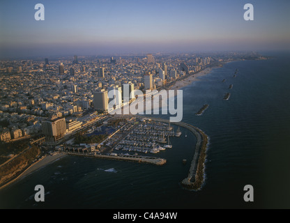 Luftaufnahme von der Marina Tel Aviv Stockfoto