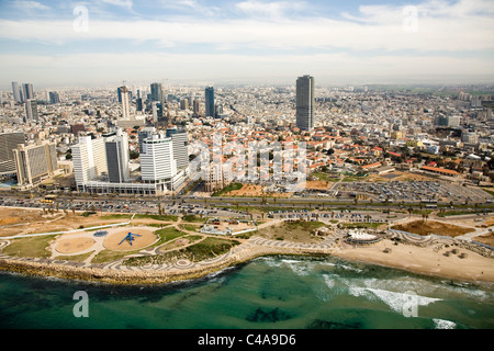 Luftaufnahme von der südlichen Küste von Tel Aviv Stockfoto