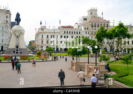 Plaza San Martin befindet sich im historischen Zentrum von Lima, Peru. Stockfoto