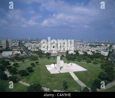 Luftaufnahme einer Statue in der Edith-Wolfson-Park in Tel Aviv Stockfoto