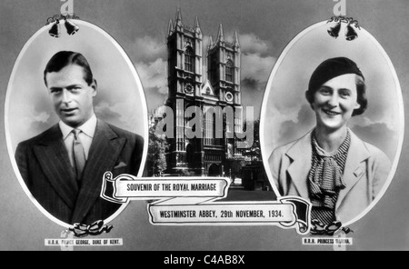 PRINCE GEORGE Prinzessin MARINA ROYAL Familie 29. November 1934 WESTMINSTER ABBEY-LONDON Stockfoto