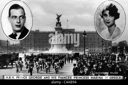 PRINCE GEORGE & Prinzessin MARINA ROYAL Familie 29. November 1934 BUCKINGHAM PALACE LONDON Stockfoto