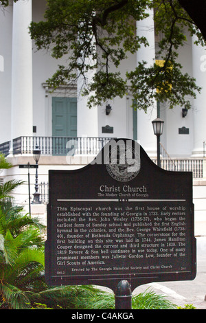 1838 historischen bischöflichen Christuskirche, Savannah, Georgia Stockfoto