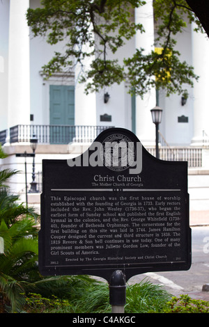 1838 historischen bischöflichen Christuskirche, Savannah, Georgia Stockfoto