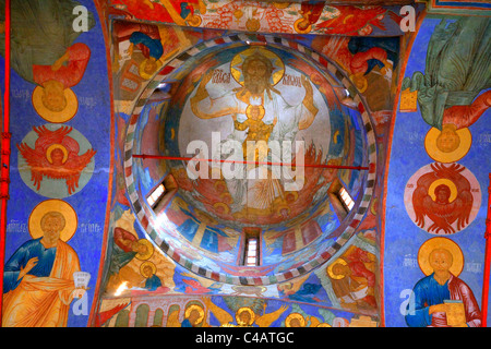 Russland, Goldener Ring, Goritsy; Ein Wandbild Überlieferung in Tempera auf den Mauern der Kirchen des Klosters Ipatjew getan Stockfoto