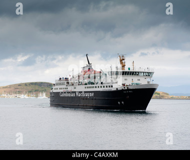 CalMac Ferry Isle of Mull nähert sich Oban terminal, Argyll.Scotland.  SCO 7136 Stockfoto