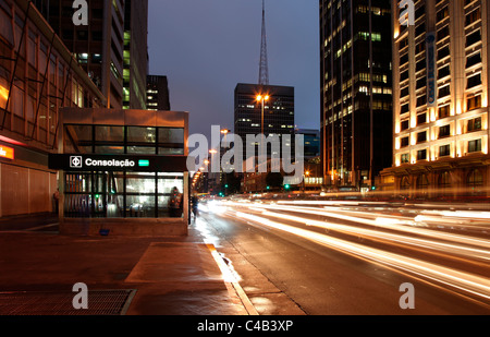 Die berühmte Avenida Paulista im Herzen von Sao Paulo. Brazilien Stockfoto