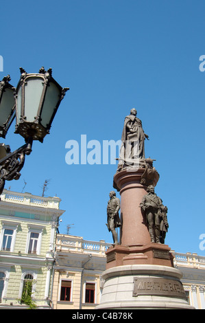 Bronze-Denkmal von Katharina der großen, Kaiserin von Russland, Odessa, Ukraine, Europa Stockfoto
