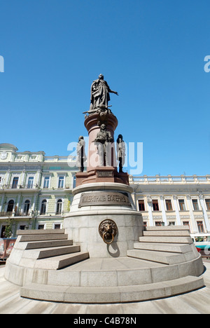 Bronze-Denkmal von Katharina der großen, Kaiserin von Russland, Odessa, Ukraine, Europa Stockfoto