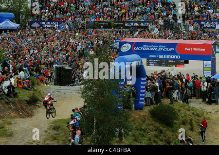 UCI Downhill Mountainbike-Weltcup in Fort William, Schottland, 2011 Stockfoto