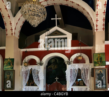 Samos Griechenland Kirche der Heiligen Dreifaltigkeit Vourliotes Ikonostase Stockfoto