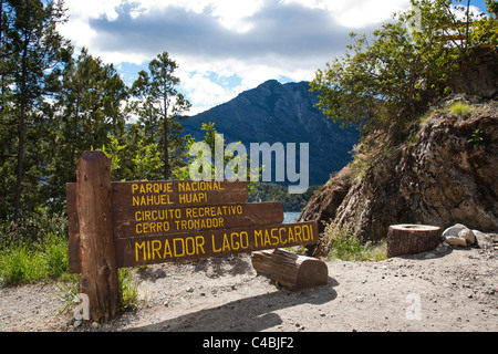 Mirador Lago Mascardi, Nahuel Huapi Nationalpark, Patagonien, Argentinien Stockfoto