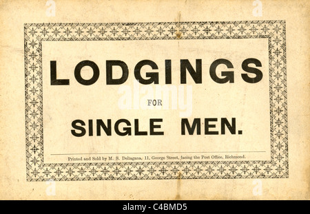 Viktorianische Fenster Rechnung Werbung Unterkünfte Stockfoto