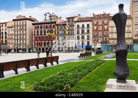 Plaza del Castillo in der historischen Altstadt (Casco Viejo), Pamplona, Navarra, Spanien Stockfoto