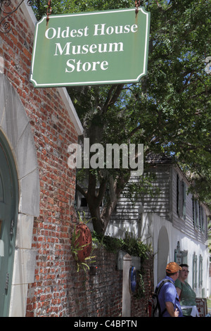 St. Saint Augustine Florida, St. Francis Street, ältestes Haus Museum Store, Vorderseite, Eingang, Schild, Logo, Besucher reisen Reise Reise touristischer Tourismus landm Stockfoto